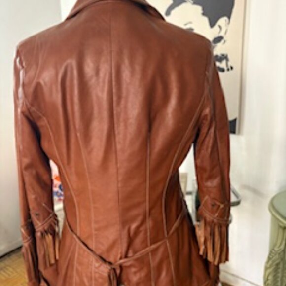 Fringe leather blazer jacket - Picture 3 of 9